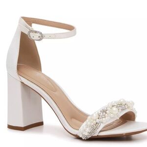 Kelly & Katie White Pearl Embellished Heels